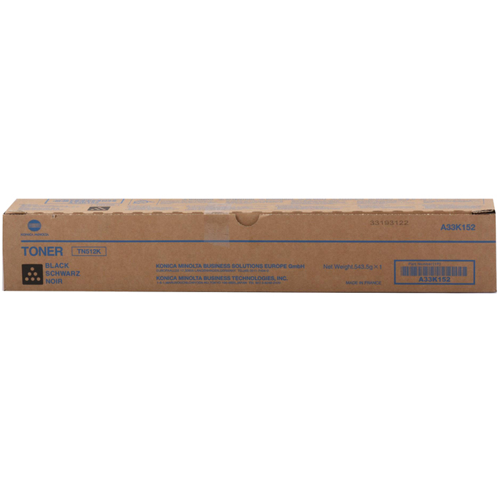 

Картридж лазерный Konica Minolta TN-512K/A33K152, черный, 27000 страниц, оригинальный для Bizhub C454/C554, TN-512K