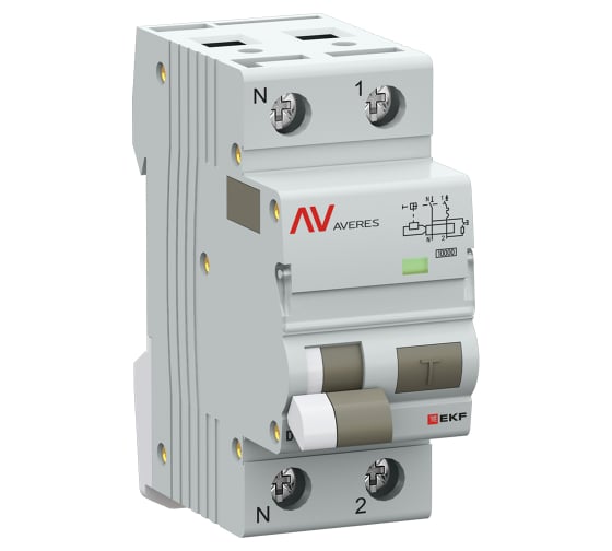

Выключатель автоматический EKF DVA-10 AVERES 1P+N 16А C 10кА (rcbo10-1pn-16C-30-a-av), DVA-10