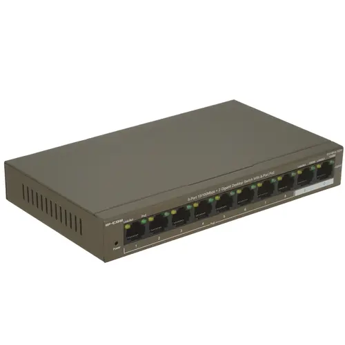 

Коммутатор IP-Com F1110P-8-102W, кол-во портов: 8x100 Мбит/с, кол-во SFP/uplink: RJ-45 2x1 Гбит/с, PoE: 8x30 Вт (макс. 100 Вт) (F1110P-8-102W), TEF1110P-8-102W