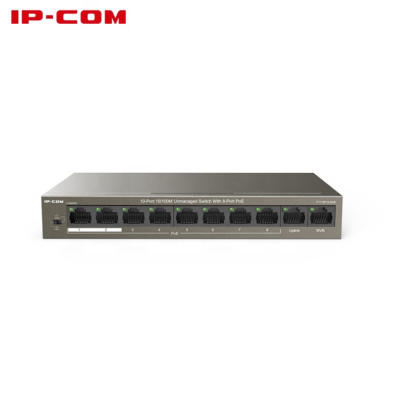 

Коммутатор IP-Com F1110P-8-63W, кол-во портов: 10x100 Мбит/с, PoE: 8x30 Вт (макс. 65 Вт) (F1110P-8-63W), TEF1110P-8-63W