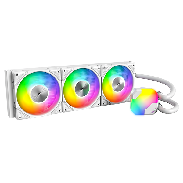 

Жидкостное охлаждение MONTECH HyperFlow 360 ARGB для Socket 115x/2066/2011/2011-3/1200/1700/1851/AM5/AM4/AM3/AM3+/FM1, 3x120 мм, ARGB, белый (HYPERFLOW ARGB 360 WHITE), HyperFlow 360 ARGB