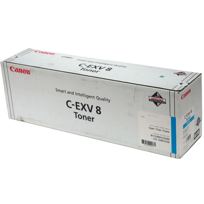 

Картридж лазерный Canon C-EXV8C/7628A002, голубой, 25000 страниц, оригинальный для Canon imageRunner C2620 / C3200 / C3220 / CLC-2620 / 3200 / 3220, C-EXV8C