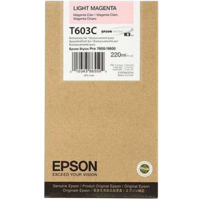 

Картридж струйный Epson T603C (C13T603C00), светло-пурпурный, оригинальный, объем 220 мл для Epson Epson Stylus Pro 7800 / 7880 / 9800 / 9880, T603C