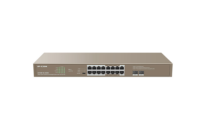 

Коммутатор IP-Com G1118P-16-250W, кол-во портов: 16x1 Гбит/с SFP 2x1 Гбит/с, установка в стойку, PoE: 16x30 Вт (макс. 230 Вт) (G1118P-16-250W), TEG1118P-16-250W