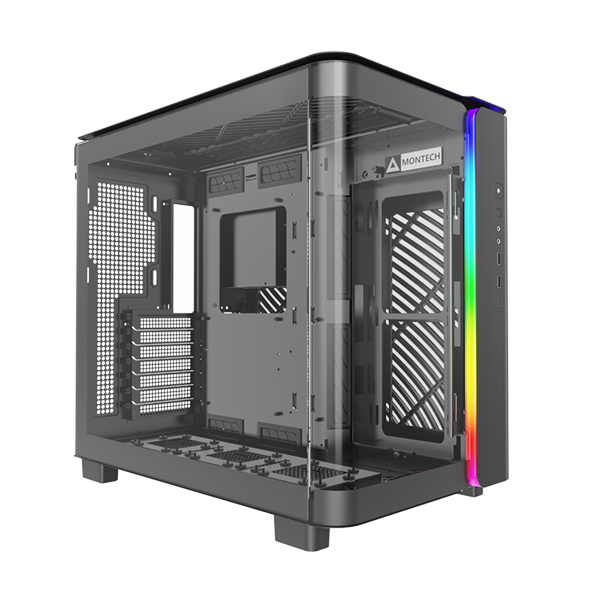 

Корпус MONTECH KING 95, ATX, Midi-Tower, 2xUSB 3.0, RGB подсветка, черный, без БП (KING 95), KING 95