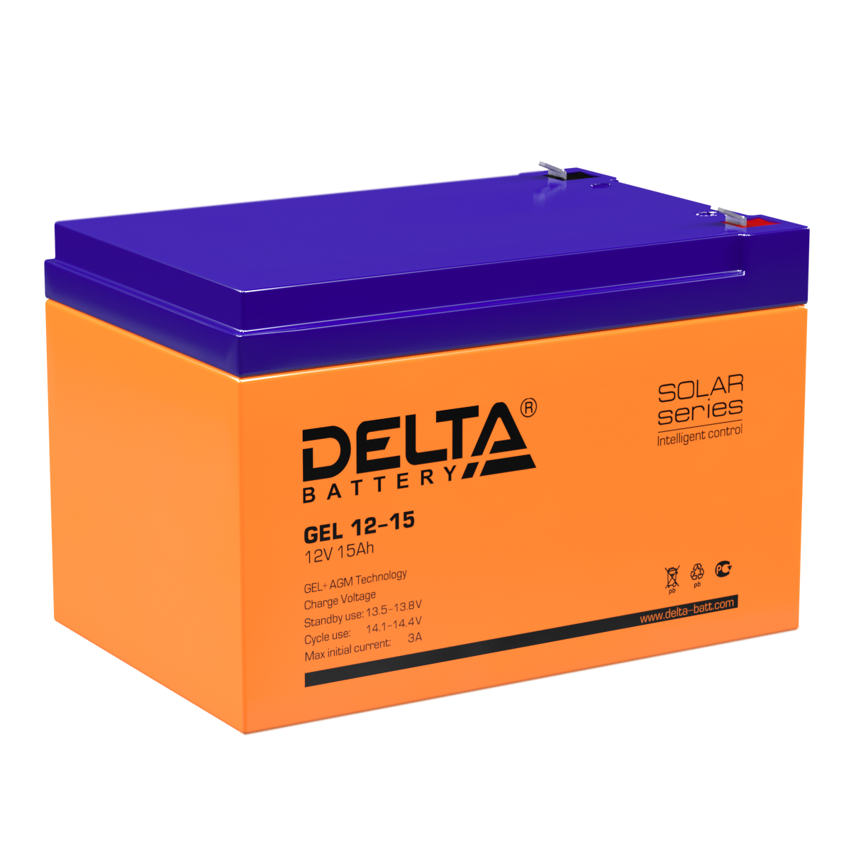 

Аккумуляторная батарея для ИБП Delta GEL 12-15, 12V, 15Ah, GEL 12-15