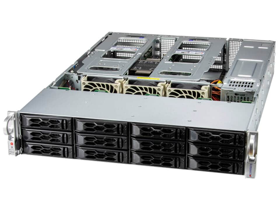 Серверная платформа SuperMicro 521C-NR, 1xSocket4677, 16xDDR5, 12x2.5/3.5 HDD HS, Redundant 2x1200 Вт 2U (SYS-521C-NR)
