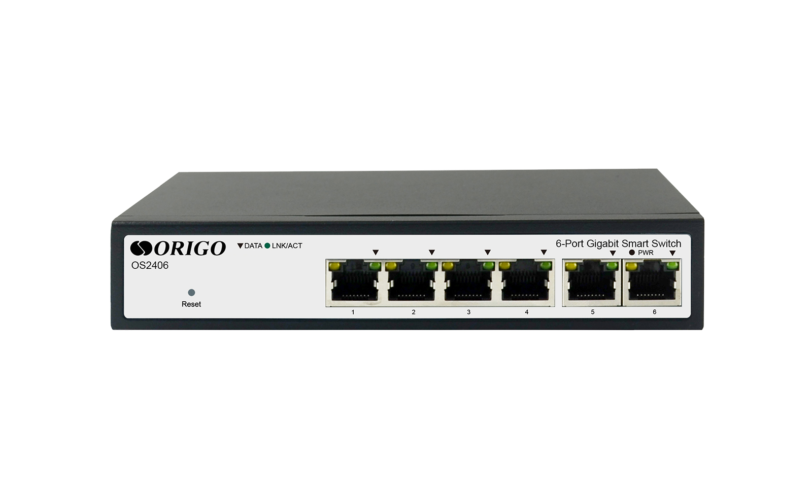 

Коммутатор ORIGO OS2406, управляемый, кол-во портов: 4x1 Гбит/с, кол-во SFP/uplink: RJ-45 2x1 Гбит/с (OS2406/A1A), OS2406