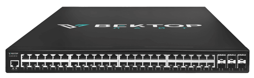 

Коммутатор Vector Technologies VL1600-48T-6X, управляемый, кол-во портов: 48x1 Гбит/с, кол-во SFP/uplink: SFP+ 6x1 Гбит/с, установка в стойку (VL1600-48T-6X), VL1600-48T-6X