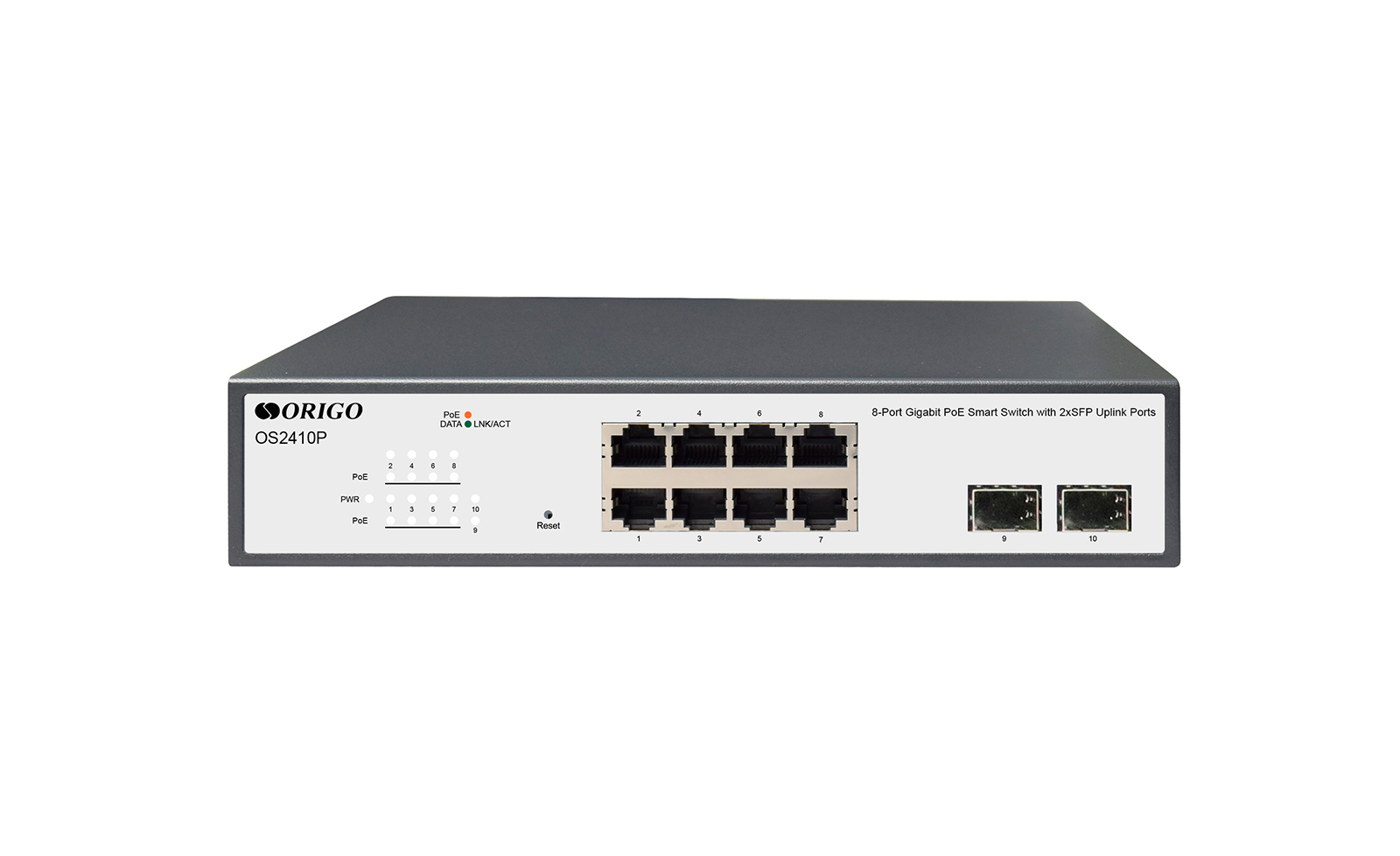 

Коммутатор ORIGO OS2410P/120W, управляемый, кол-во портов: 8x1 Гбит/с, кол-во SFP/uplink: SFP 2x1 Гбит/с, PoE: 8x30 Вт (макс. 120 Вт) (OS2410P/120W/A1A), OS2410P/120W