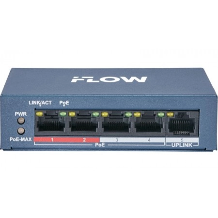 

Коммутатор iFlow F-SW-EU205POE-V/L, кол-во портов: 4x100 Мбит/с, кол-во SFP/uplink: RJ-45 1x100 Мбит/с, PoE: 4x30 Вт (макс. 35 Вт) (301803320), F-SW-EU205POE-V/L