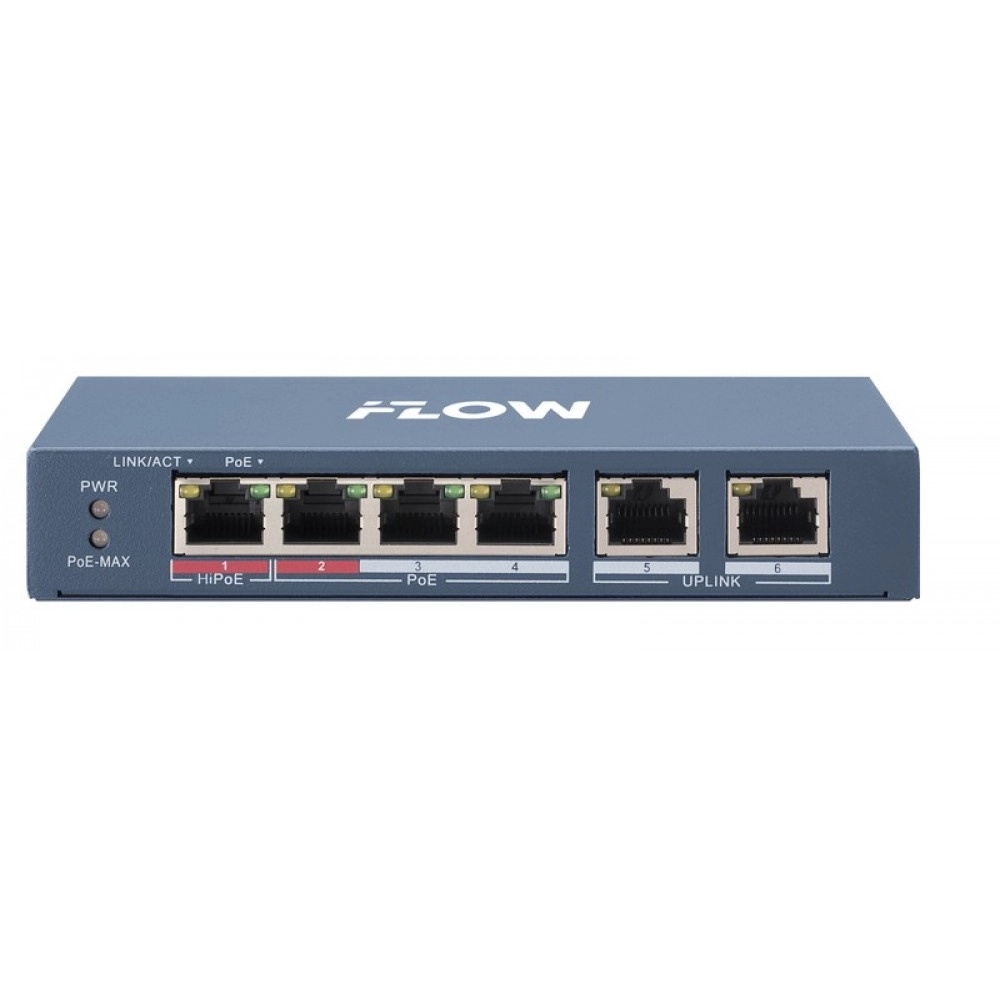 

Коммутатор iFlow F-SW-EU206HPOE-V, кол-во портов: 4x100 Мбит/с, кол-во SFP/uplink: RJ-45 2x100 Мбит/с, PoE: 4x60 Вт (макс. 60 Вт) (301803321), F-SW-EU206HPOE-V