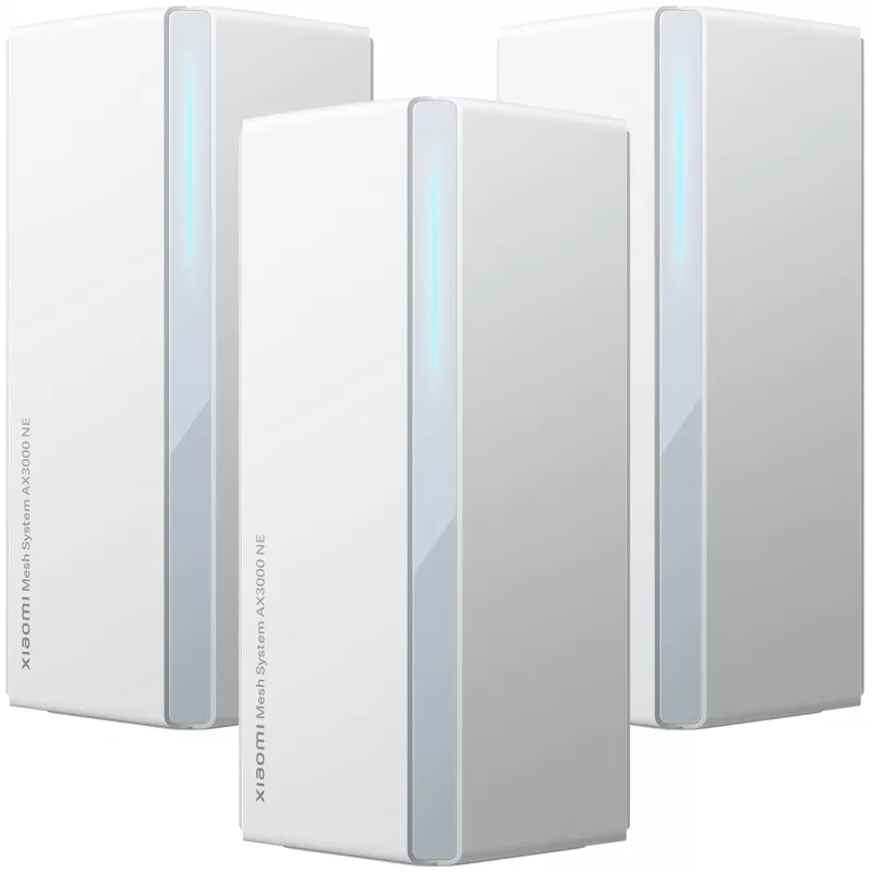 

Mesh система Xiaomi Mesh System AX3000 NE, 802.11a/b/g/n/ac/ax, 2.4/5ГГц, до 2976 Мбит/с, LAN 3x1Гбит/с, WAN 1x1 Гбит/с, внутренних антенн: 4x6 дБи, комплект 3 (DVB4487GL), Mesh System AX3000 NE
