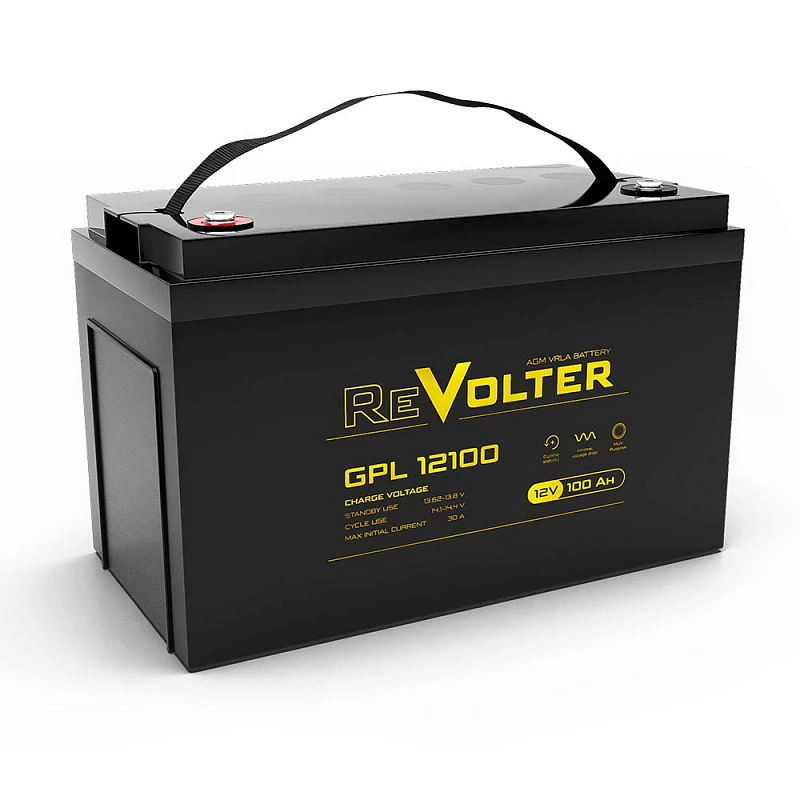 

Аккумуляторная батарея для ИБП ReVolter GPL 12100, 12V, 100Ah (GPL 12100), Черный, GPL 12100