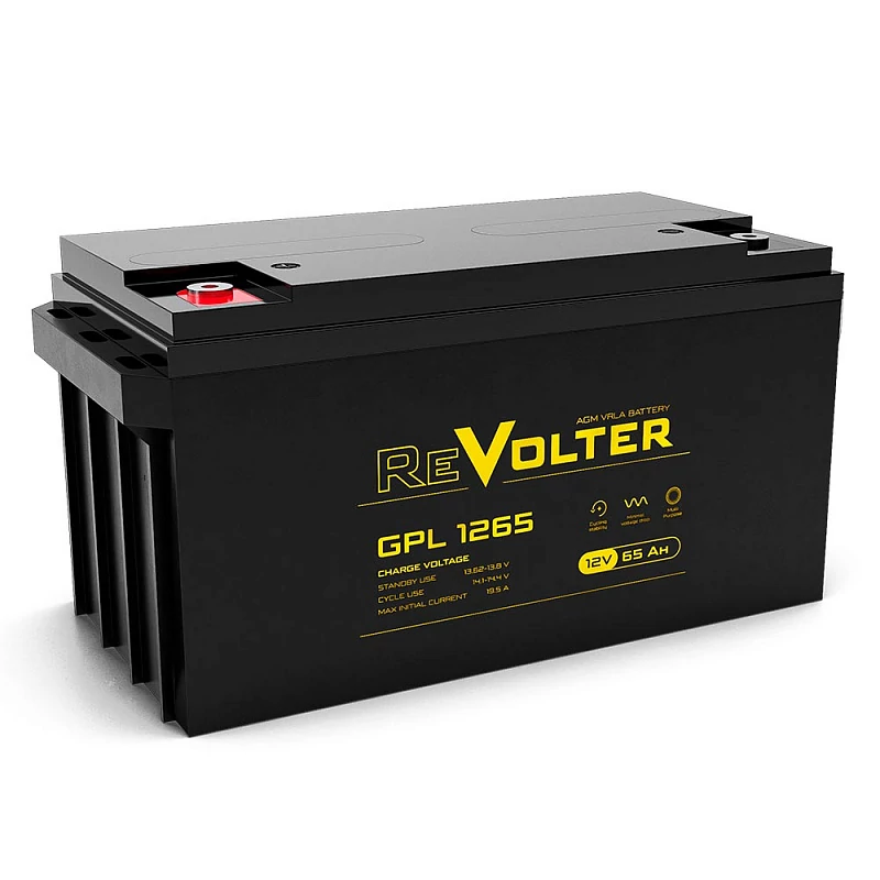 

Аккумуляторная батарея для ИБП ReVolter GPL 1265, 12V, 65Ah (GPL 1265), Черный, GPL 1265