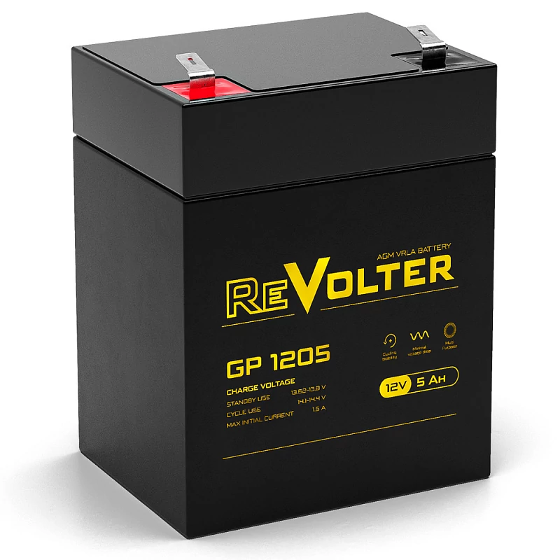 

Аккумуляторная батарея для ИБП ReVolter GP 1205, 12V, 5.5Ah (GP 1205), Черный, GP 1205