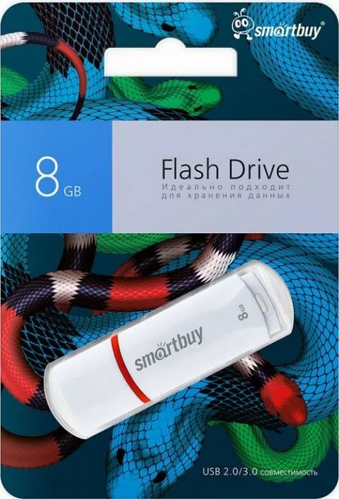 

Флешка 8Gb USB 2.0 SmartBuy Crown Snake Edition, белый (SB8GBCRWSN), Snake Edition