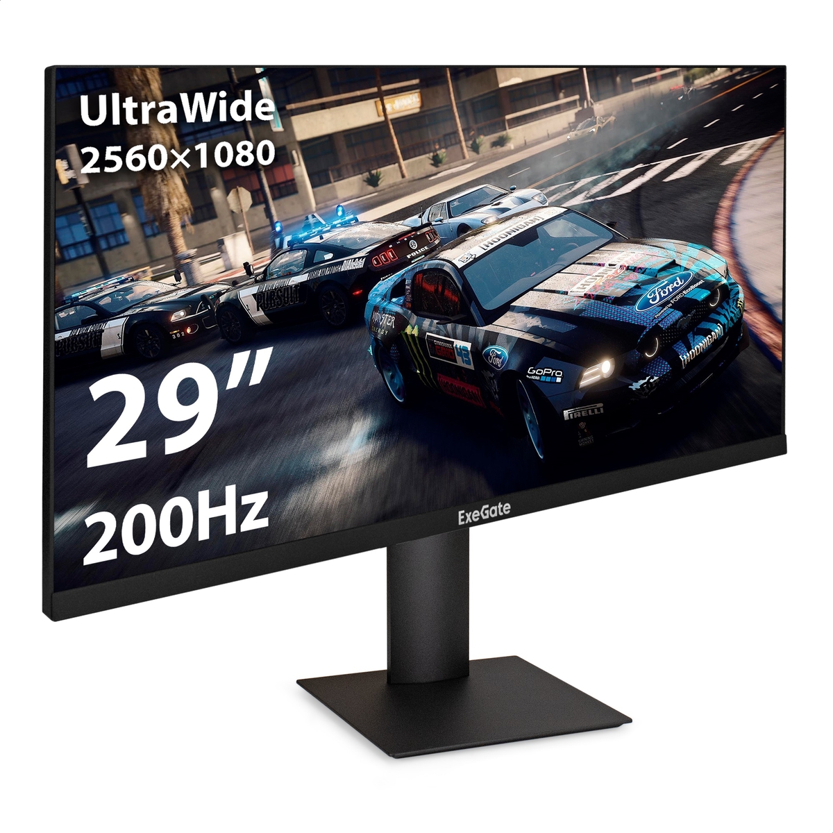 

Монитор 29" ExeGate Combat EC1500 IPS, 2560x1080 (21:9), 250кд/м2, 200 Гц, 1 мс, 178°/178°, HDMI, DisplayPort, черный (EX297301RUS), Combat EC1500
