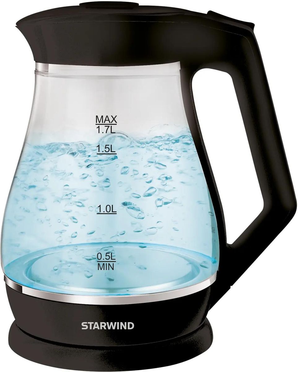 

Чайник электрический Starwind SKS2035 1.7л. 2.2 кВт, стекло/пластик, черный ( SKS2035), SKS2035