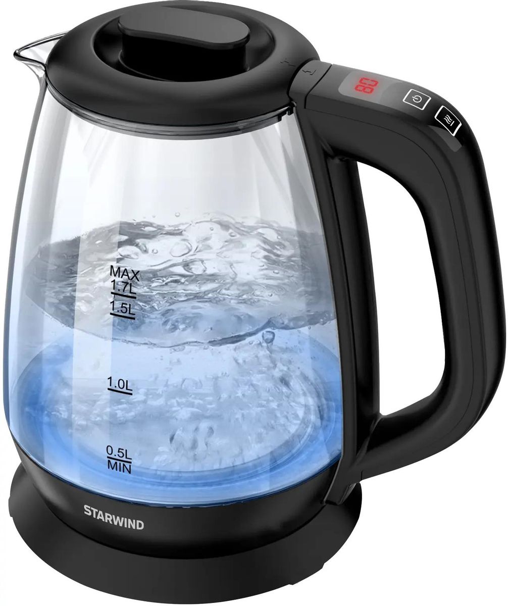 

Чайник электрический Starwind SKS3036 1.7л. 2.2 кВт, стекло/пластик, черный ( SKS3036), SKS3036