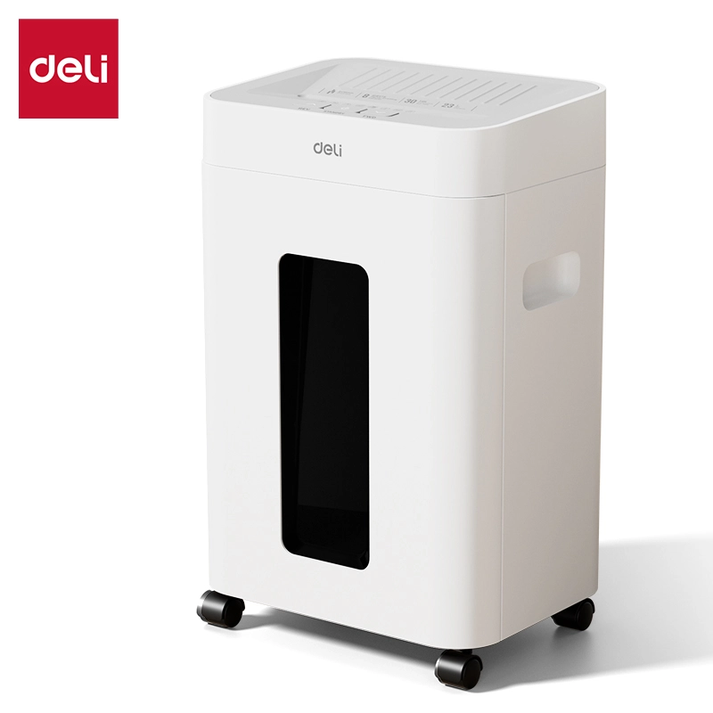 

Шредер Deli ET058, секретность P-5, 160 см/мин., фрагменты - 2 мм x 1.2 см, объем 23 л, кол-во листов до 8 шт., белый (ET058), ET058