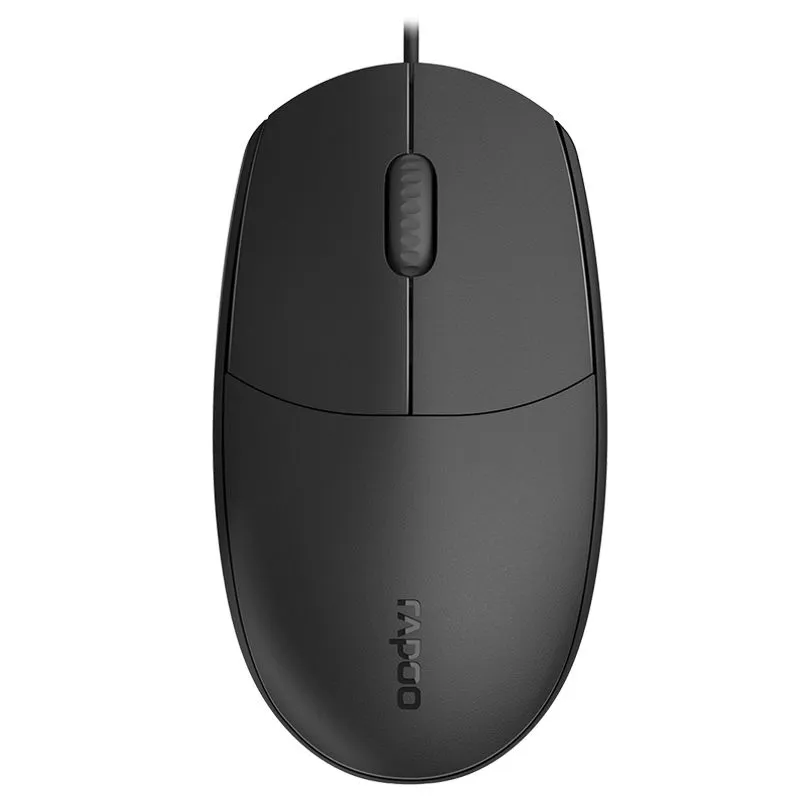 

Мышь проводная Rapoo N100C, 1600dpi, оптическая светодиодная, USB, черный (N100C), N100C