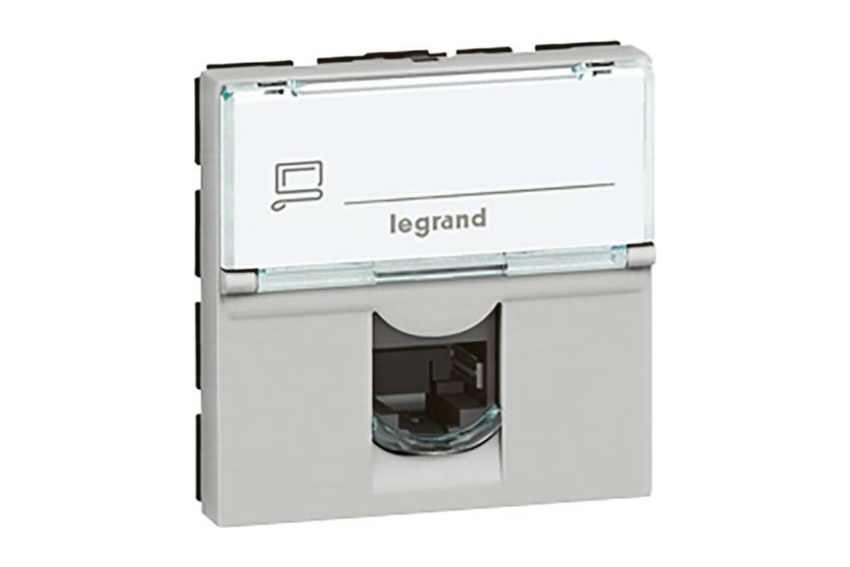 

Розетка RJ-45 скрытый монтаж категория 5e, IP20, алюминий, Legrand Mosaic (079454)
