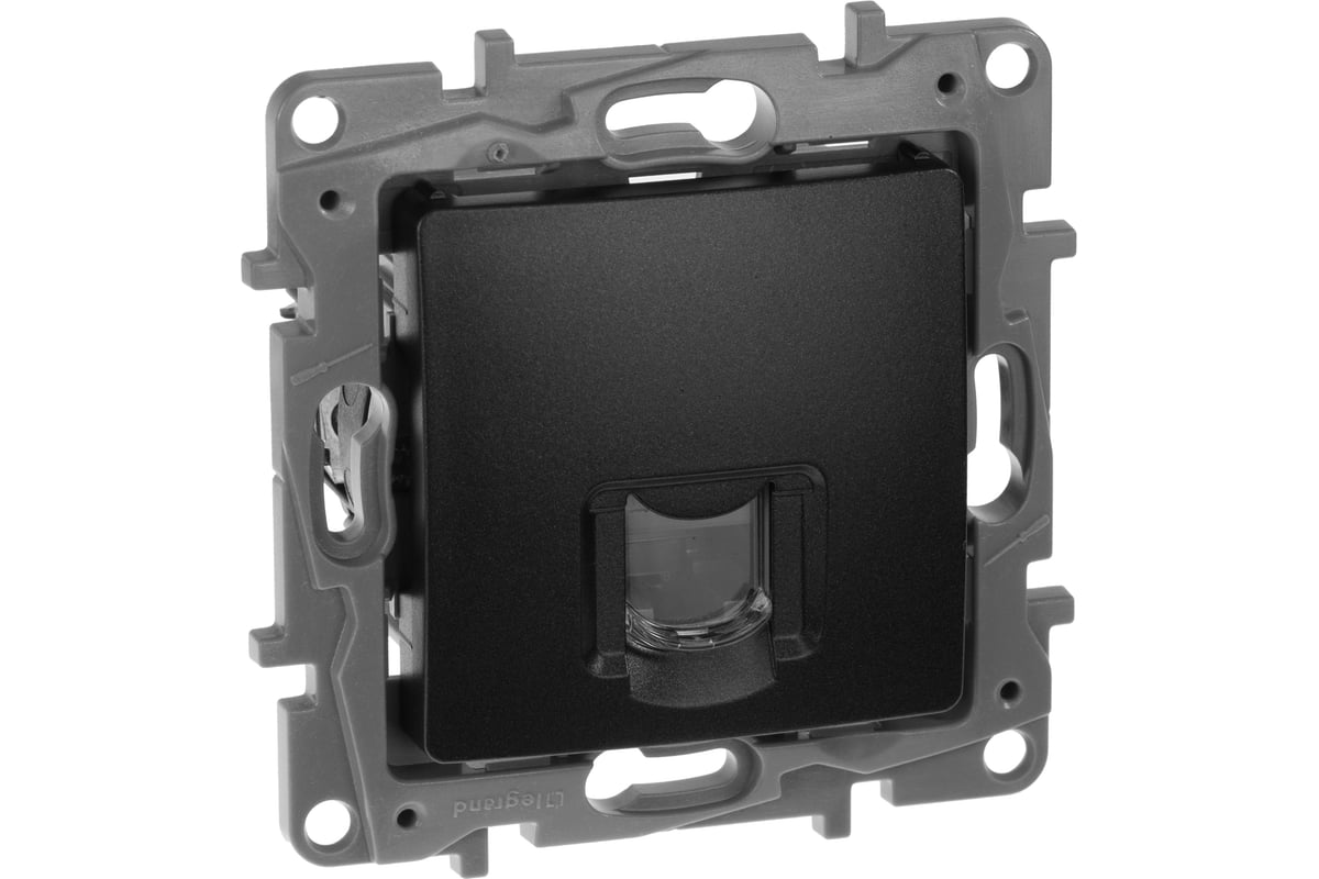 

Розетка RJ-45 скрытый монтаж категория 6, IP21, антрацит, Legrand Etika (672653)