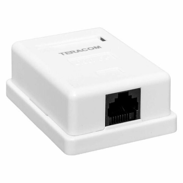 

Розетка RJ-45 открытый монтаж категория 5e, IP20, белый, EKF TERACOM (TRC-WBOX-1RJ45-5EUTP-WH)