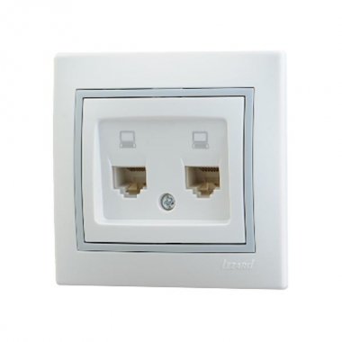 

Розетка RJ-45+RJ-45 скрытый монтаж, IP40, белый, Lezard Mira (701-0215-141)