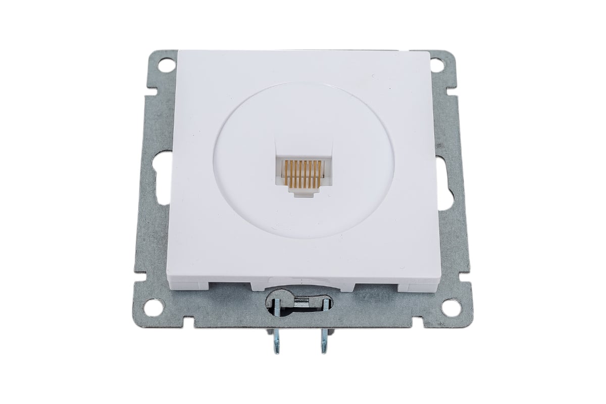 

Розетка RJ-45 скрытый монтаж категория 5e, IP20, белый, Universal Афина (A0051)