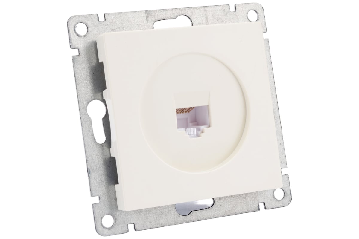 

Розетка RJ-45 скрытый монтаж категория 5e, IP20, слоновая кость, Universal Афина (A0051-I)