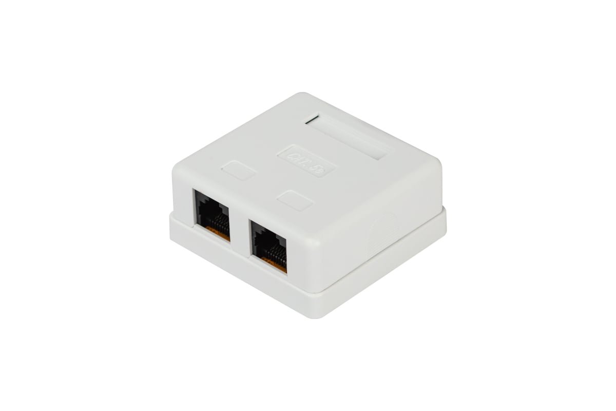 

Розетка RJ-45+RJ-45 открытый монтаж категория 5e, IP20, белый, ЭРА (Б0056902)