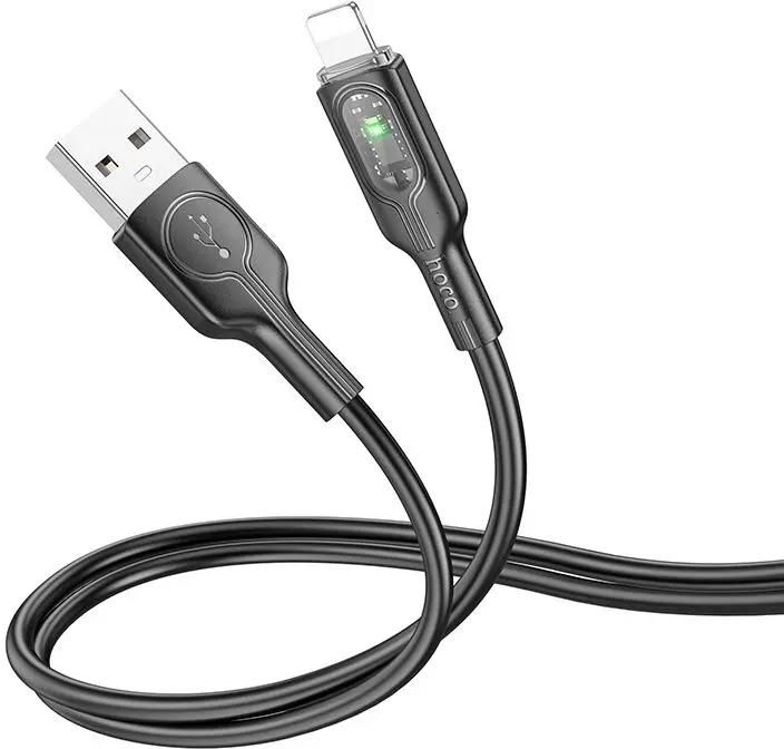 

Кабель USB-Lightning 8-pin, 2.4А, 1.2 м, черный, HOCO U120, U120