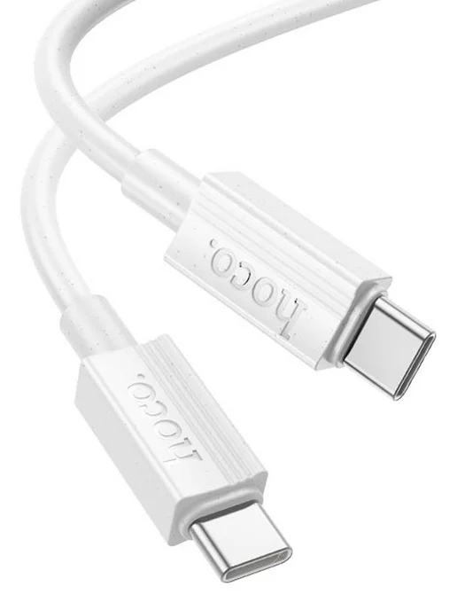 

Кабель USB Type-C-USB Type-C, быстрая зарядка, 3А, 60 Вт, 1 м, белый, HOCO Source X107, X107