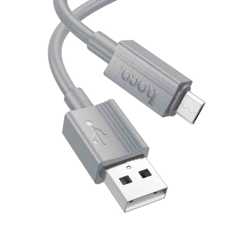 

Кабель USB(Am)-Micro USB(Bm), быстрая зарядка, 2.4А, 1 м, серый, HOCO Favor X107 (6942007626293), X107