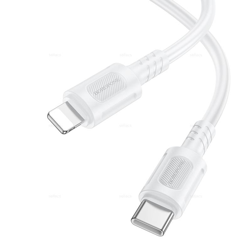 

Кабель USB Type-C-Lightning 8-pin, 3А, 27 Вт, 1 м, белый, Borofone BX111, BX111