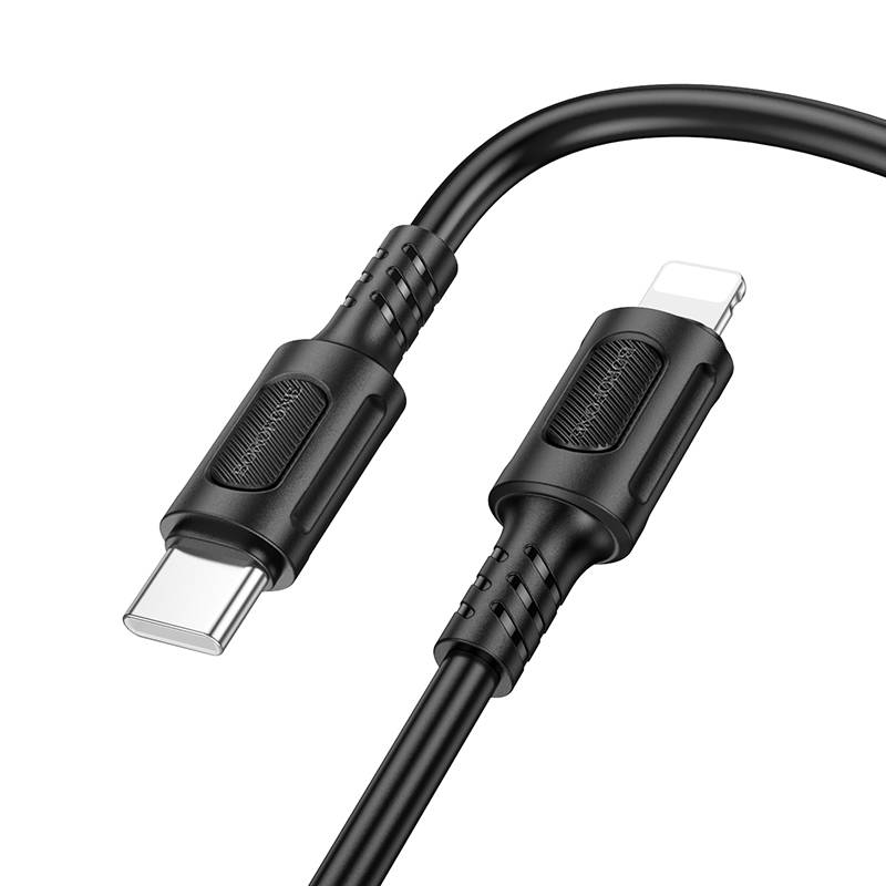 

Кабель USB Type-C-Lightning 8-pin, 3А, 27 Вт, 1 м, черный, Borofone BX111, BX111