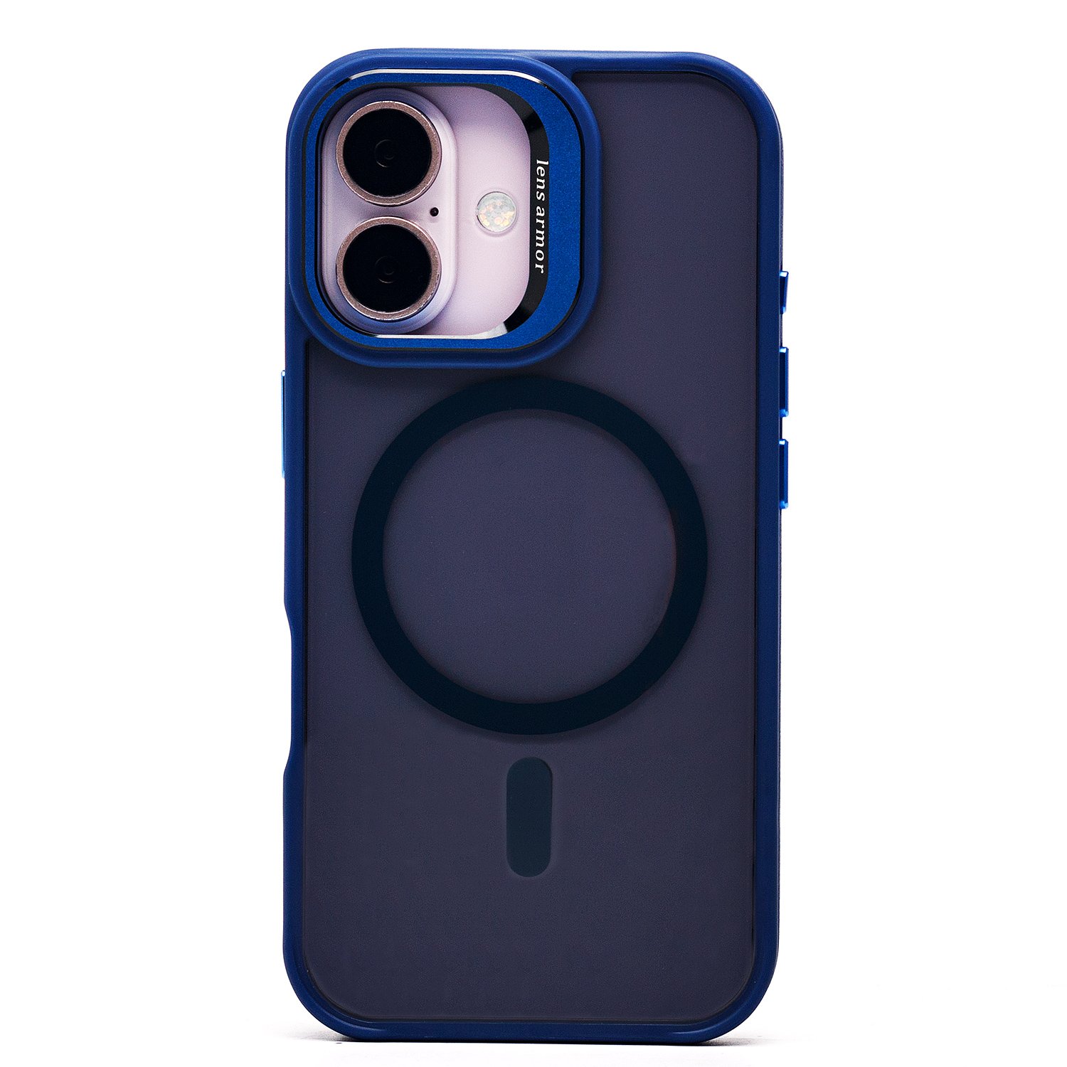 

Чехол-накладка Activ SM026 SafeMag для смартфона Apple iPhone 16, пластик/силикон, темно-синий (236457)