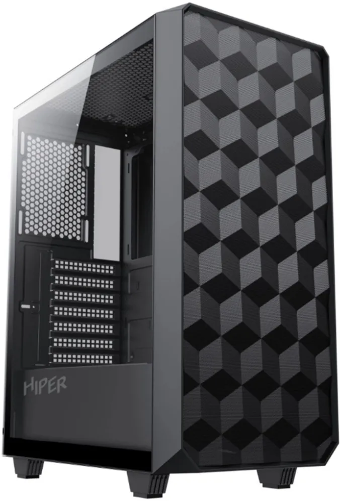 Корпус HIPER BH34-1, ATX, Midi-Tower, USB 3.0, USB 3.1, черный, без БП (BH34-1)