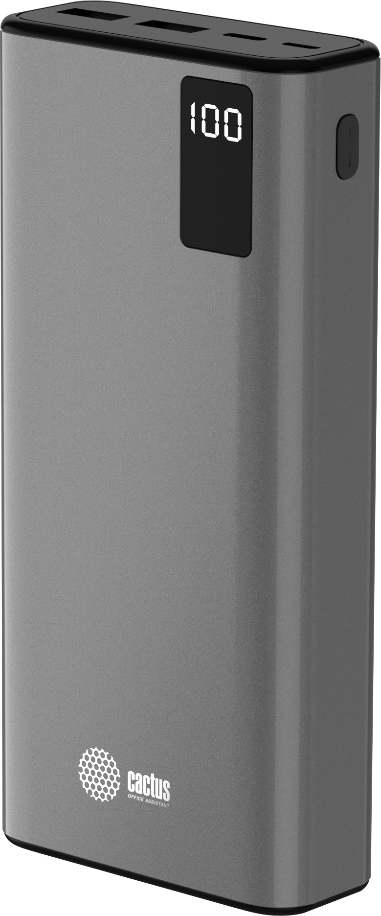 

Портативный аккумулятор (Powerbank) Cactus, 20000 мА·ч, 2xUSB, 4.5А, Type-C, QC, серый (CS-PBFSFA-20000)