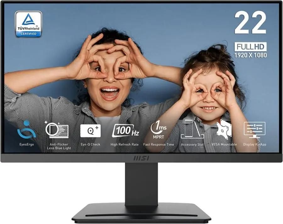 

Монитор 21.5" MSI Pro MP223 E2 VA, 1920x1080 (16:9), 250кд/м2, 100 Гц, 4 мс, 178°/178°, HDMI, DisplayPort, черный (9S6-3PB9CH-026), MP223 E2