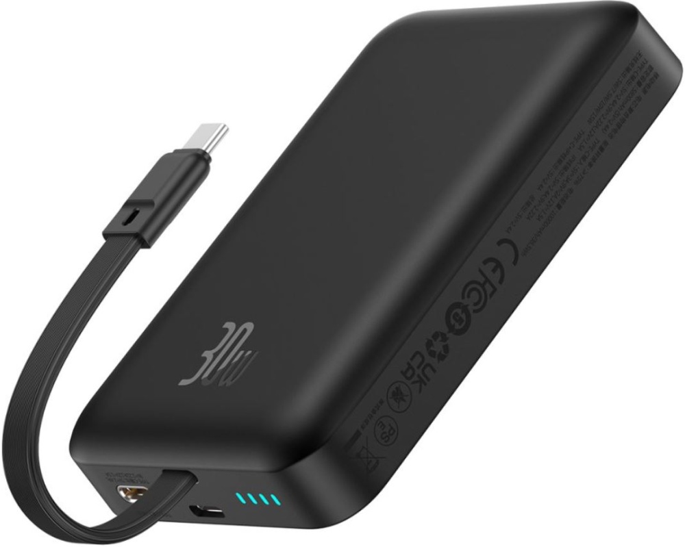 

Портативный аккумулятор (Powerbank) BASEUS Magnetic Mini Type-C, 10000 мА·ч, 2.4А, Type-C, QC, QI, черный (P1002210B113-00), Magnetic Mini Type-C
