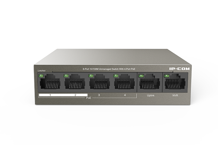 

Коммутатор IP-Com F1106P-4-63W, кол-во портов: 6x100, PoE: 4x30 Вт (макс. 58 Вт) (F1106P-4-63W), F1106P-4-63W