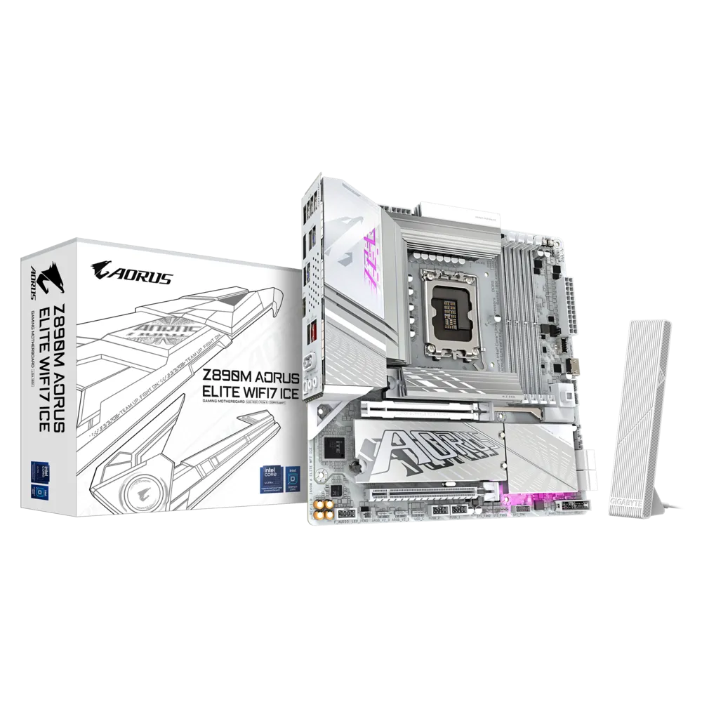 Материнская плата GIGABYTE Z890M AORUS ELITE WIFI7 ICE, LGA1851, Intel Z890, mATX