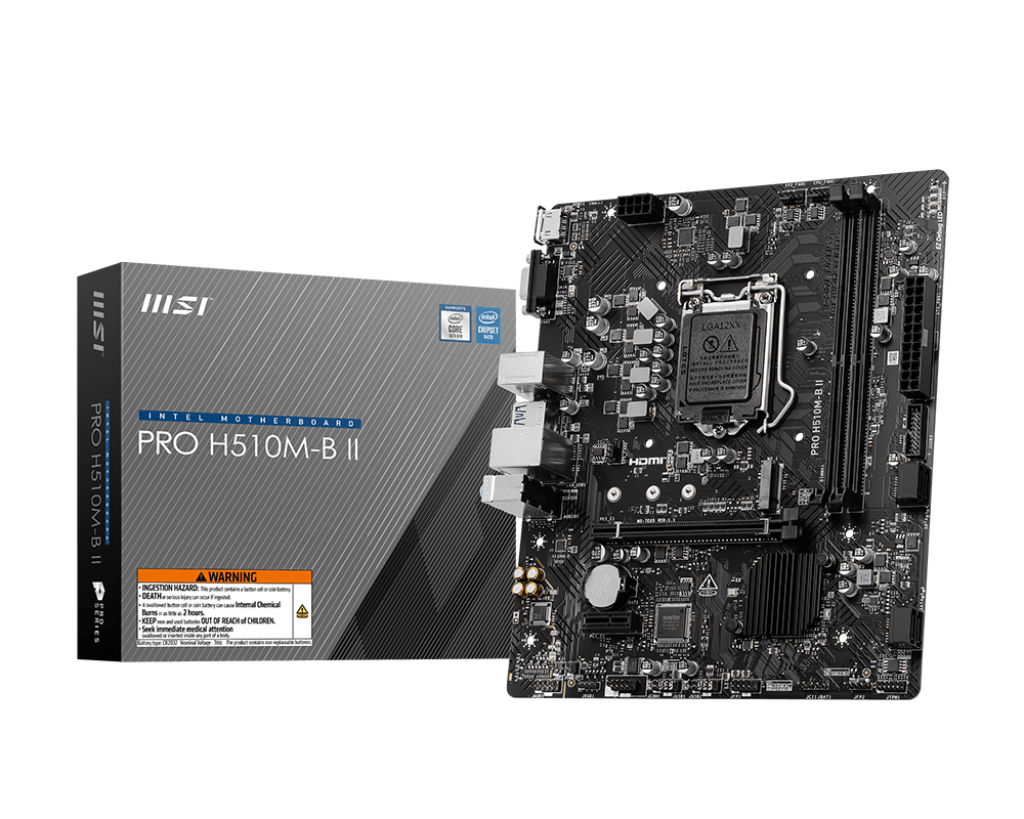 Материнская плата MSI PRO H510M-B II, Socket1200, Intel H470, mATX