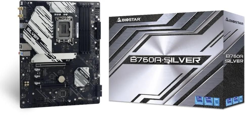 

Материнская плата Biostar B760A-Silver, Socket1700, Intel B760, 4xDDR5 DIMM, 2PCI-Ex16, 4SATA3, 7.1-ch, 2.5GLAN, 7 USB 3.2, 2 USB Type-C, HDMI, DP, mATX, Retail, B760A-Silver