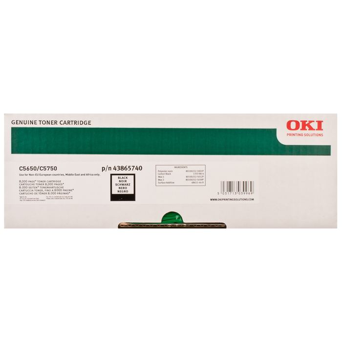 

Картридж лазерный OKI 43872324/43865740/43865740, черный, 8000 страниц, оригинальный, для OKI Oki C5600 / C5700, 43872324/43865740