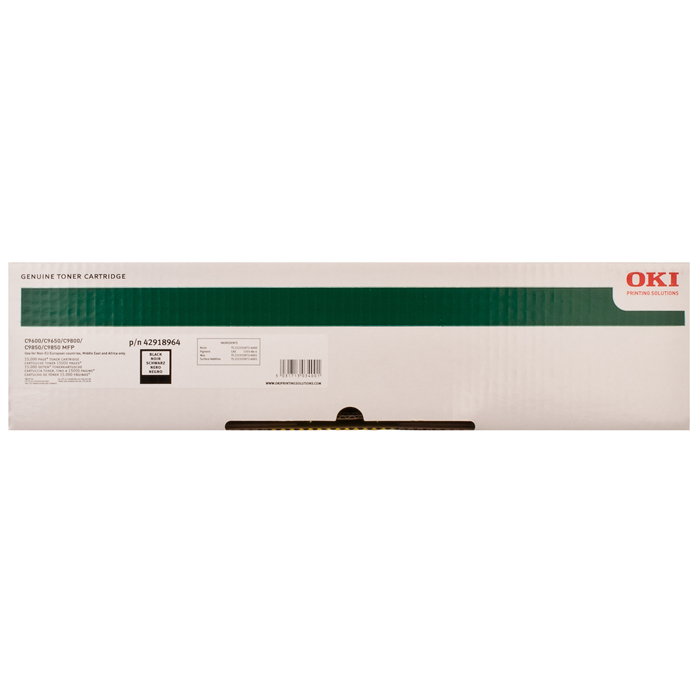 

Картридж лазерный OKI 42918916/42918964/42918964, черный, 15000 страниц, оригинальный для OKI C9600/C9650/C9800/C9850/C9800 MFP, 42918916/42918964