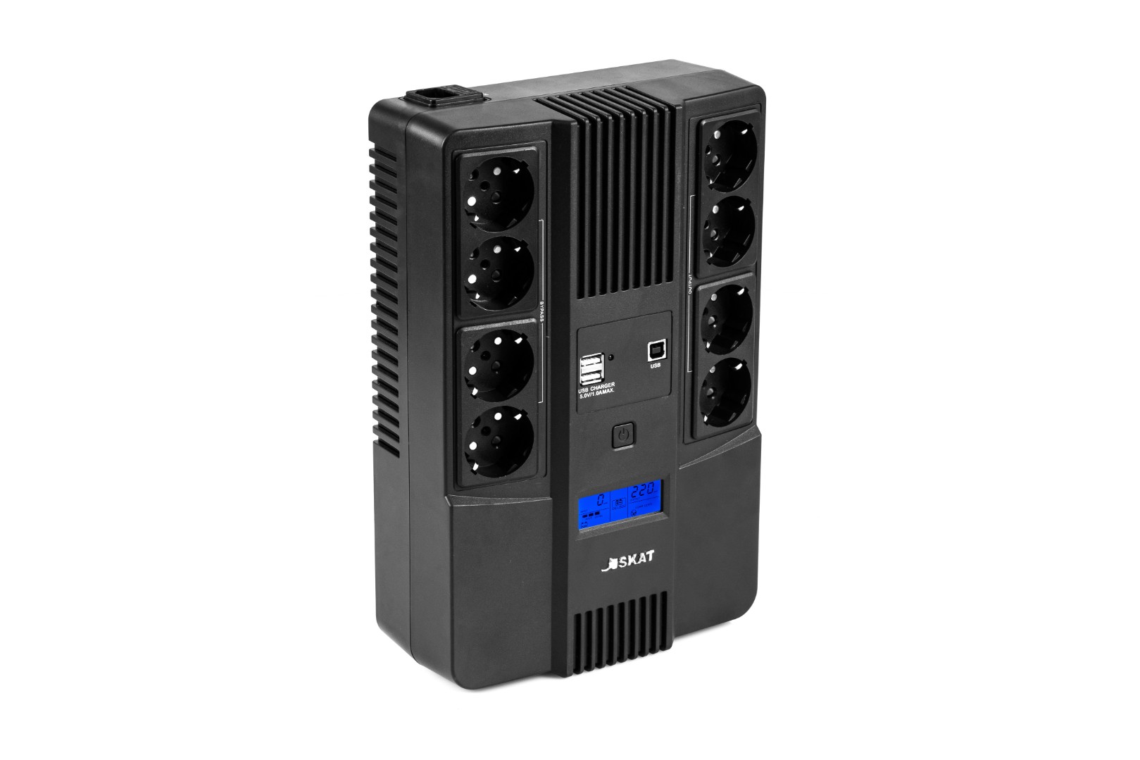 ИБП БАСТИОН SKAT-UPS 800-AID-IN-1x9-8, 800 VA, 480 Вт, черный (8933)